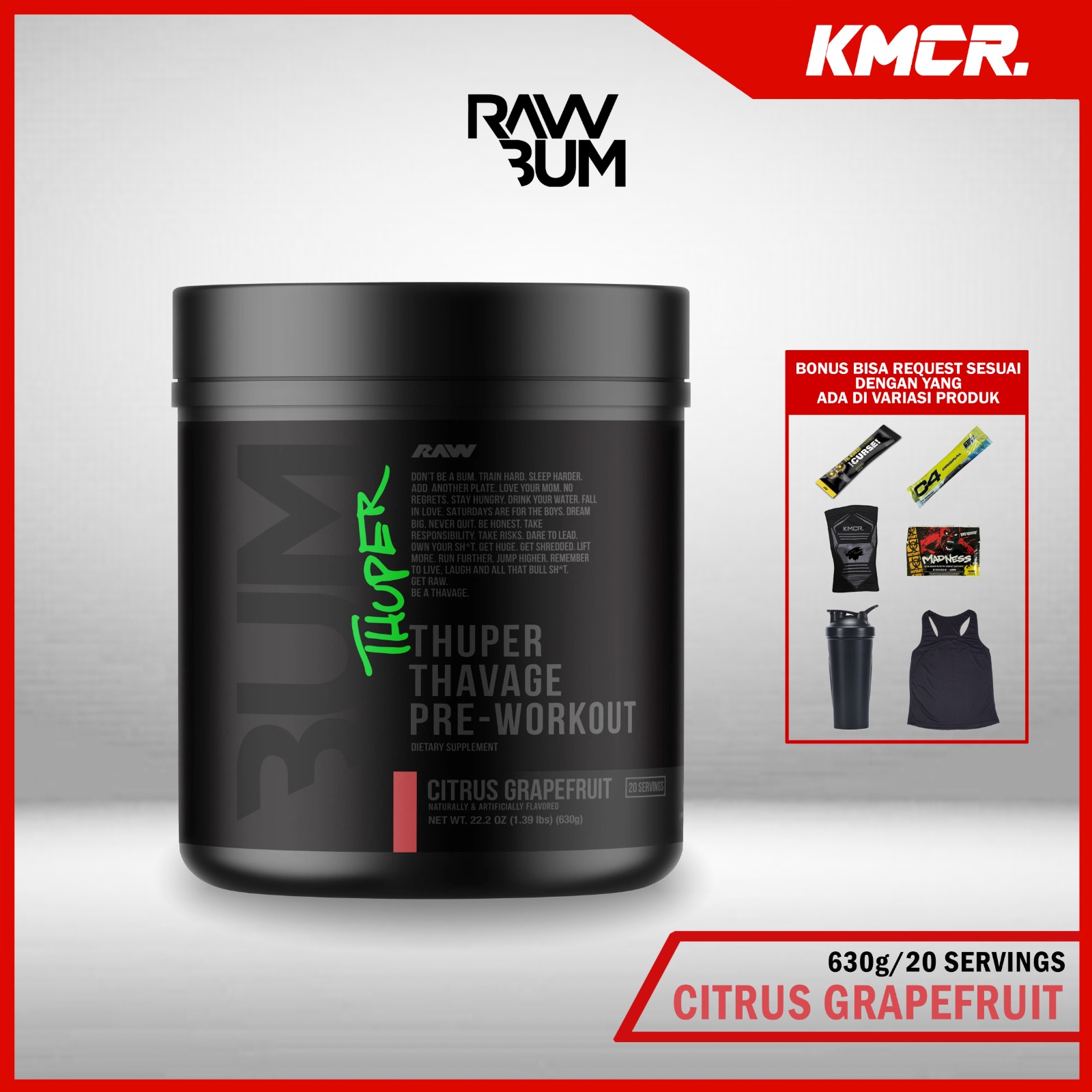 Raw Pre-Workout Cbum 622 gr
